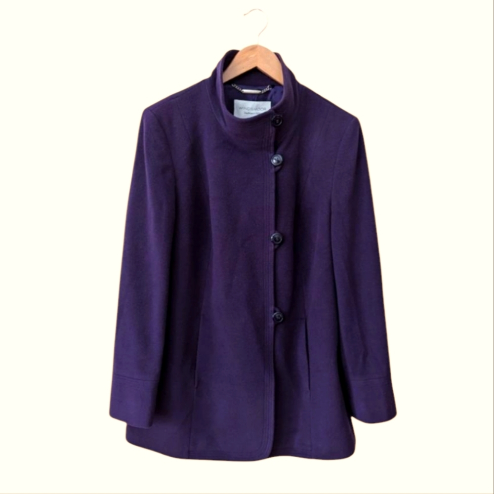 Classic Windsmoor ❤ Wool Cashmere Coat - Deep Purple with FREE Gift